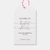 Eenvoudig Minimumscript Vrijgezellenfeest Dank u Cadeaulabel (Voorkant)