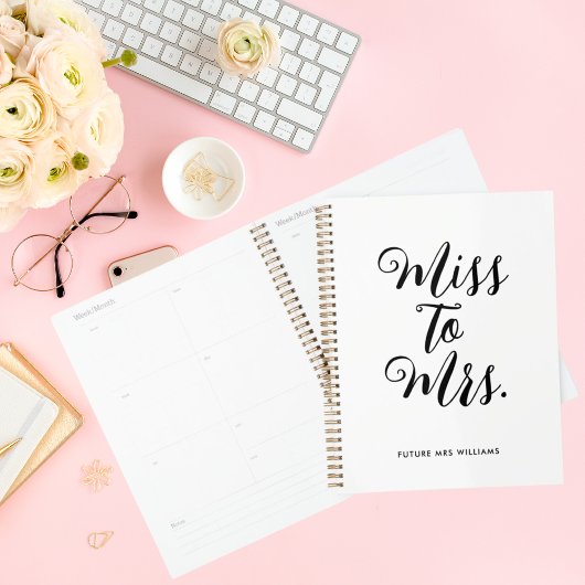 Eenvoudig Miss to Mrs Modern Trouw Planner Notitie