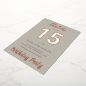 Eenvoudig modern 15e verjaardagsfeestje folie uitnodiging (Gedraaid)