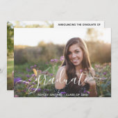Eenvoudig modern 2 foto afstudeerproject aankondiging (Voorkant / Achterkant)