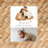 Eenvoudig Modern 2 foto Modern Nieuwe Baby Aankond Briefkaart