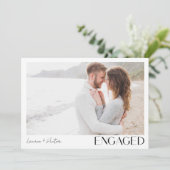 Eenvoudig Modern 2 Fotoscript Engagement Party Aankondiging (Staand voorkant)