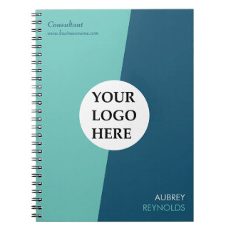 Eenvoudig Modern Aangepast Blauw Groen Professione Notitieboek