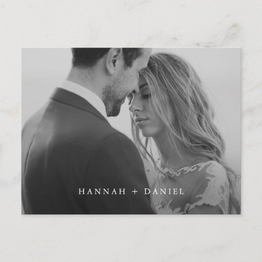 Eenvoudig Modern Aangepast Foto Bewaar de Datum Uitnodiging Briefkaart (Voorkant)