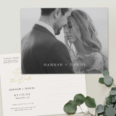 Eenvoudig Modern Aangepast Foto Bewaar de Datum Uitnodiging Briefkaart