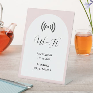 Eenvoudig Modern Aangepast WIFI-Wachtwoord en -Net Reclamebord Met Voetstuk