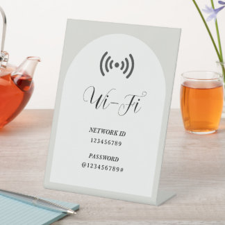 Eenvoudig Modern Aangepast WIFI-Wachtwoord en -Net Reclamebord Met Voetstuk