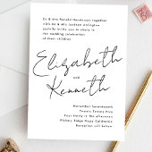 Eenvoudig modern, aangepaste namen zwart withuweli kaart