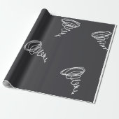 Eenvoudig modern Abstract Tornado Pattern Black Cadeaupapier (Uitgerold)