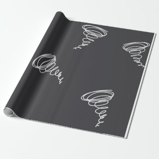Eenvoudig modern Abstract Tornado Pattern Black Cadeaupapier