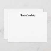 Eenvoudig, modern, afspeelbaar Casual zwart script Notitiekaartje (Voorkant / Achterkant)