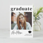 Eenvoudig modern, afstuderen afstuderen aankondiging (Staand voorkant)