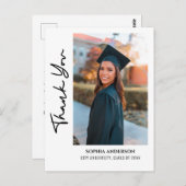 Eenvoudig modern Afstuderen dank u Briefkaart (Voorkant / Achterkant)