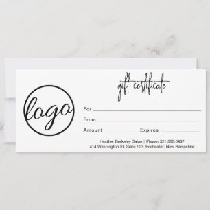 Eenvoudig, modern bedrijfscadeaubon voor Logo