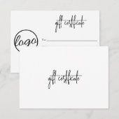 Eenvoudig, modern bedrijfscadeaubon voor Logo (Voorkant / Achterkant)