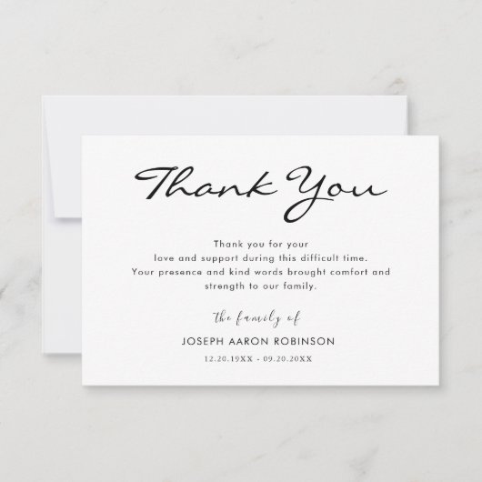 Eenvoudig modern begrafenismonument Bedankt Opmerk (Voorkant)