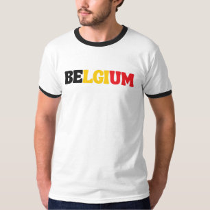 Eenvoudig Modern België Nationale Vlag Kleding T-shirt