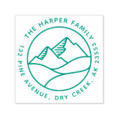 Eenvoudig modern berglandschap Familieadres Zelfinktende Stempel (Design)