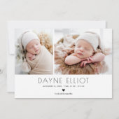 Eenvoudig Modern Beste Gift Geboorte Aankondiging  (Achterkant)