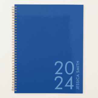Eenvoudig modern blauw gepersonaliseerd planner