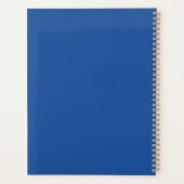Eenvoudig modern blauw gepersonaliseerd planner (Achterkant)