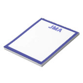 Eenvoudig modern blauw monogram notitieblok (Gedraaid)