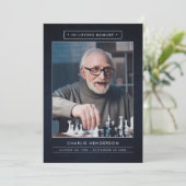 Eenvoudig Modern Blauw & Wit Begrafenisprogramma Programma (Staand voorkant)