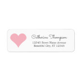 Eenvoudig Modern Blush Roze Hart Girly Script Naam Etiket (Voorkant)