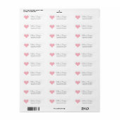 Eenvoudig Modern Blush Roze Hart Girly Script Naam Etiket (Full Sheet)
