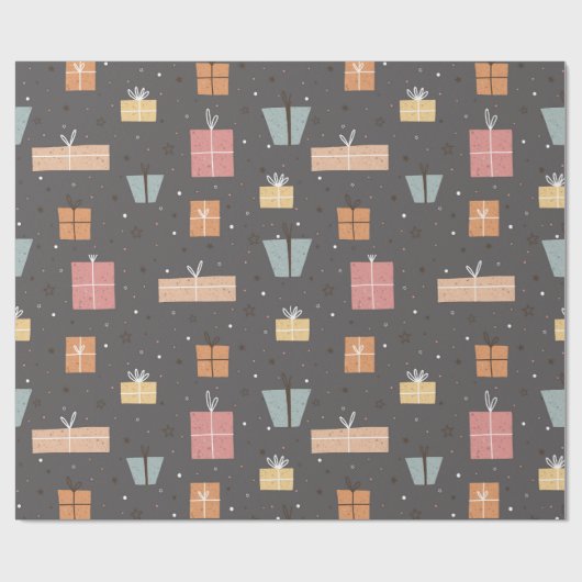 Eenvoudig modern Boho minimalistisch kerstcadeau Cadeaupapier (Vlak)