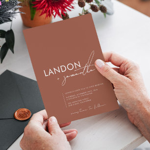 Eenvoudig modern Boho Terracotta verbrand Oranje h Kaart