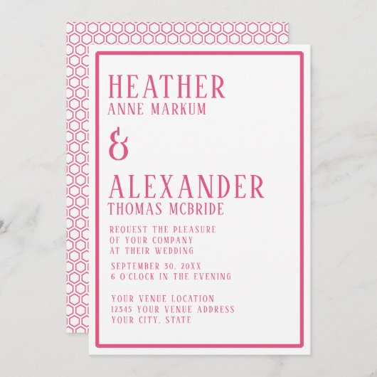 Eenvoudig Modern Bold Custom Kleur Hexagon Geometr Kaart (Voorkant / Achterkant)