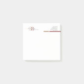 Eenvoudig Modern Bourgogne Goud Monogram Post-it® Notes (Voorkant)