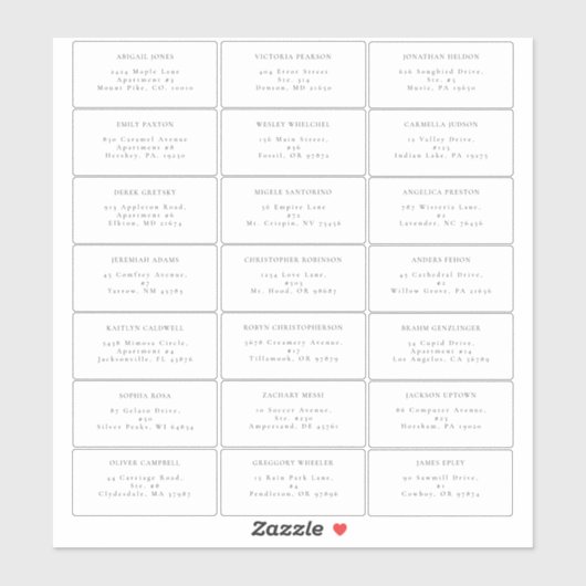 Eenvoudig modern bruiloft gast adres label (Vel)