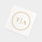 Eenvoudig Modern Bruiloft Monogram Folie Servetten (Links)