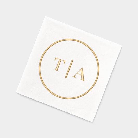 Eenvoudig Modern Bruiloft Monogram Folie Servetten (Links)