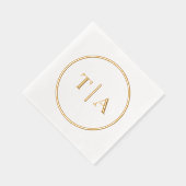 Eenvoudig Modern Bruiloft Monogram Folie Servetten (Rechts)