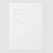 Eenvoudig, modern, bruiloft, vellum uitnodigingen (Voorkant)