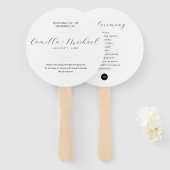 Eenvoudig Modern Bruiloft Verticaal Programma Handwaaier (Voorkant en achterkant)