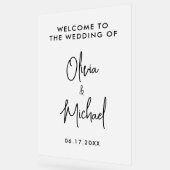 Eenvoudig modern bruiloft welkom acryl bord (Hoek)