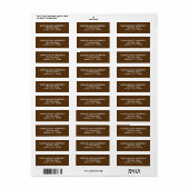 Eenvoudig modern bruin retour adres label (Full Sheet)