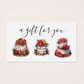 Eenvoudig modern cadeaubon bakken bakkerijtaart visitekaartje (Voorkant)