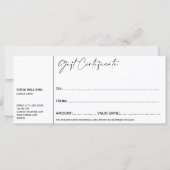 Eenvoudig, modern Cadeaubon Cadeaukaart toevoegen (Achterkant)