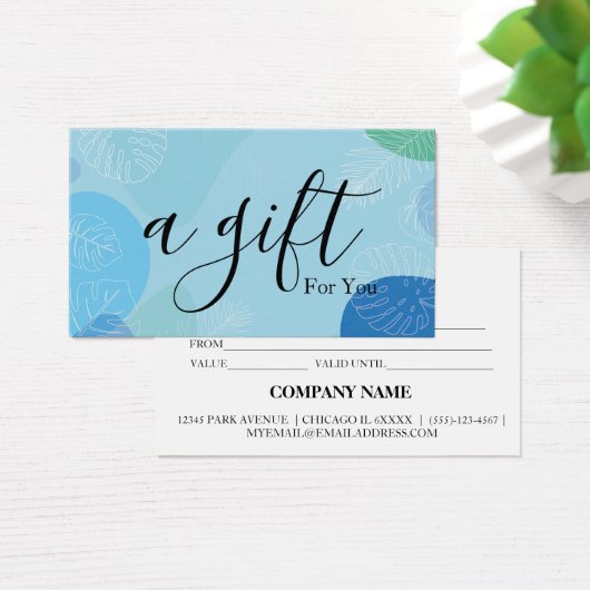 Eenvoudig & Modern Cadeaubon voor Zakelijk Gebruik Visitekaartje (Bureau)