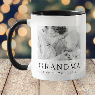 Eenvoudig modern Chic Custom Grandma Photo Holiday Mok