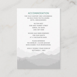 Eenvoudig modern Classy Mountain Wedding Informatiekaartje
