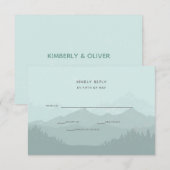 Eenvoudig modern Classy Mountain Wedding RSVP Kaartje (Voorkant / Achterkant)