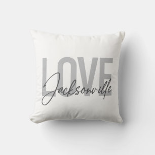 Eenvoudig, modern, cool design Love Jacksonville Kussen