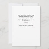 Eenvoudig Modern Custom Photo Baby shower Bedankt (Achterkant)