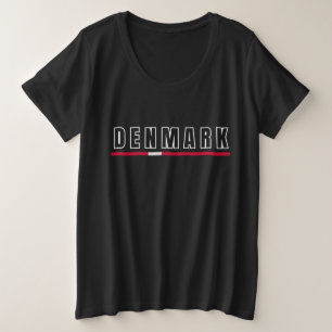 Eenvoudig modern Denemarken Deense letter vlag Sou Grote Maat T-shirt